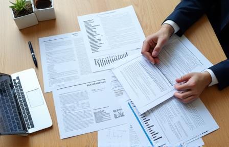 Multiple resumes or profiles laid out, symbolizing candidate evaluation process.